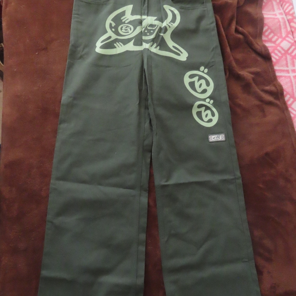 offgod RUNNING CAT PANTS FORREST green M (33x27.5)